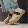 Platform Half Shoes Mules for Man Loafers Slippers Closed Toe Slip On Flat Sneakers Slides Sandals Summer Open Back Casual Shoes