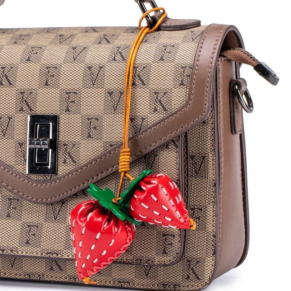 Hanger Leather Keychain Pear Bag Pendant Trendy Fruit Pendant  Car Accessory