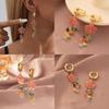 Trendsetting Irregular Natural Stone Flower Tassel Earrings For Women