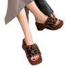 Spot thick bottom height increase small man fluffy slippers female autumn and winter gentle fairy wind cool slippers one word slippers female