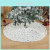 Luxe Witte Pluche Veer Kerstboomrok Met Gouden En Zilveren Accenten