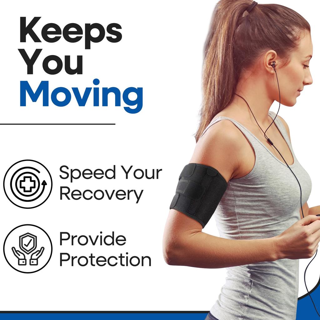 Armstrong Amerika Upper Arm Tendonitis Brace Compression Sleeve Triceps and Biceps Muscle Support for Upper Arm Tendonitis Pain Relief or Biceps