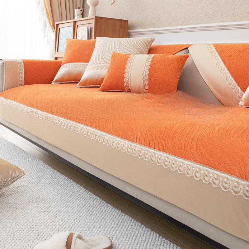 Chenille Sofa Cushion Four Seasons Universal Non-Slip Simple Light Luxury Modern New Leather Sofa Cover Towel Seat Cushion Cover Cloth