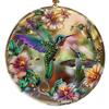 Portable Acrylic Hummingbird Hanging Suncatcher Flat Round Window Pendant Ornament Colorful Garland Decoration Window