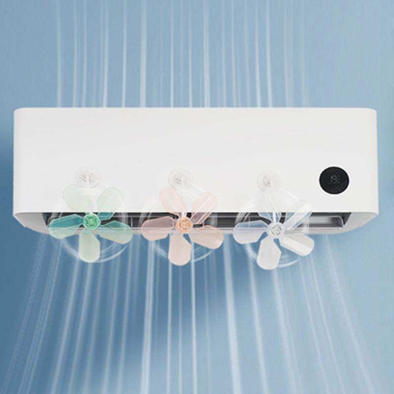 3Pcs Wall Mounted Conditioning Guide Fan Plastic Adjustable Suction Cup Air Conditioning Ventilator Windmill Shaped