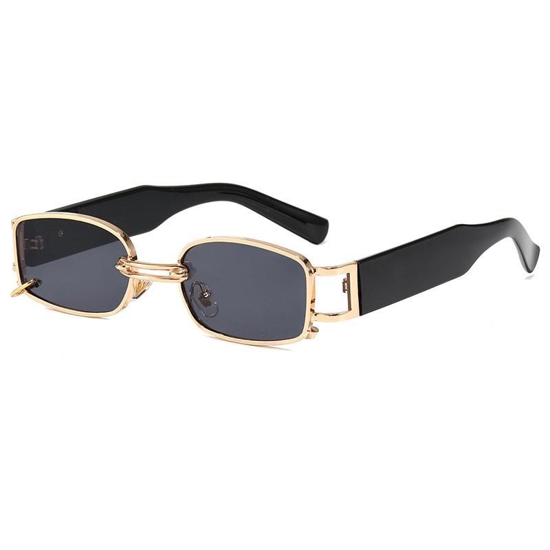 New punk style rectangular sunglasses Internet celebrities men and women hipster dancing hip hop sunglasses European and American small frame sungl