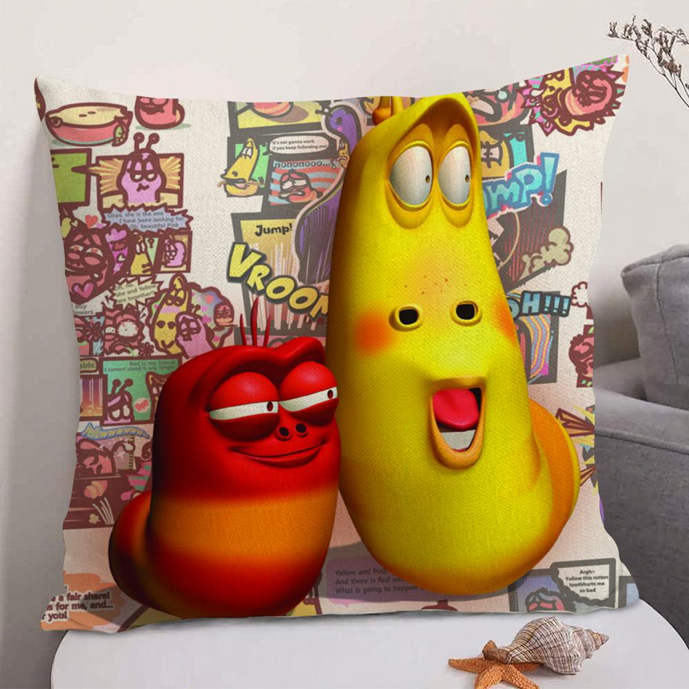 

Classic Funny Anime LLarva Cushion Cover Natural Linen Organic Fabric DoubleSided Printing Sofa Home Decor Gift Pillow Case 30X30cm