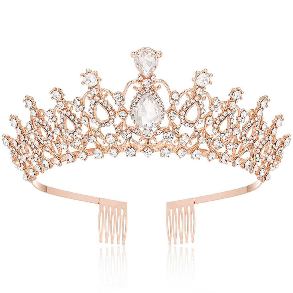 Wedding Full Glittering Diamond Hollow Crown Sparkly Rhinestones Hair Adjustable Tiara for Birthday Party Adult Ceremony