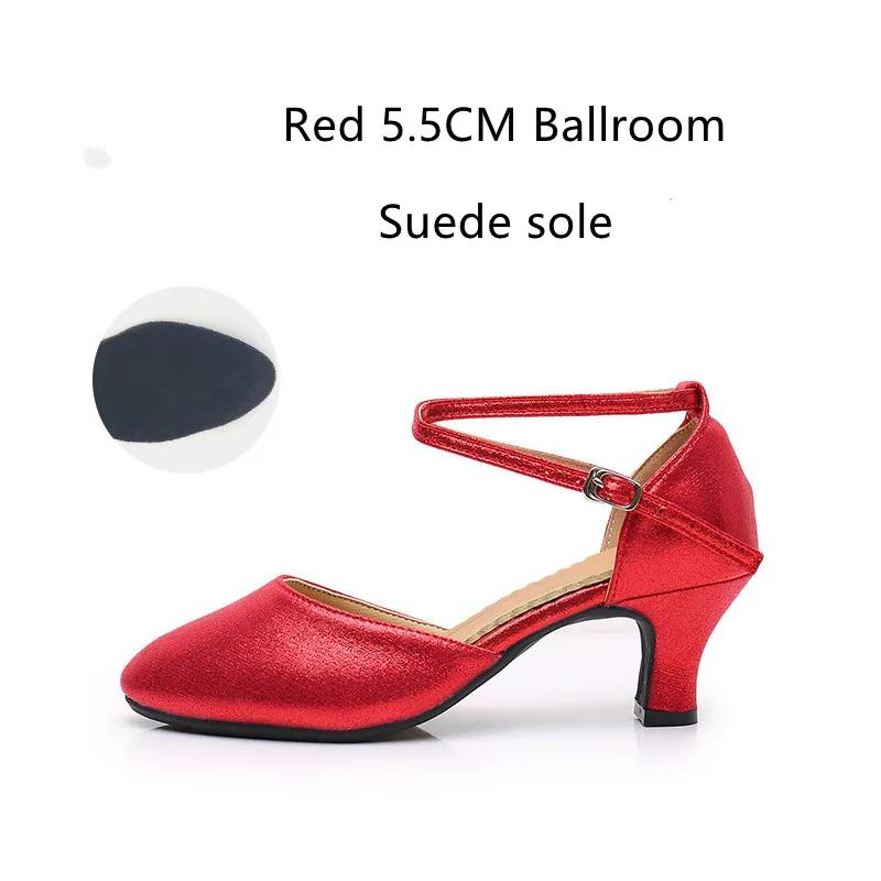 Standard-Damenschuhe Perlmutt Damen Standard-Tanzschuhe Geschlossene Zehen Salsa-Schuhe Gummi Weiche Laufsohle Modern Dance Niedriger Absatz