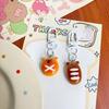Acrylic French Bread Bear Keychain Korean Style Key Ring Cute Cartoon Pendant  Decoration