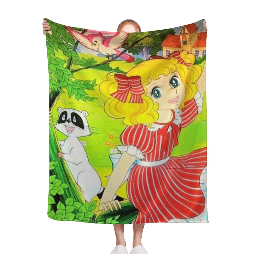 Candy Candy Anime Throw Blanket for Sofa Bed Home Office Nap Car Travel Picnic Gift