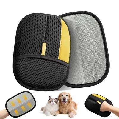 Soft Pet Grooming Glove Double-Sided Deshedding Brush Static Fur Remover Glove  Home Cleaning