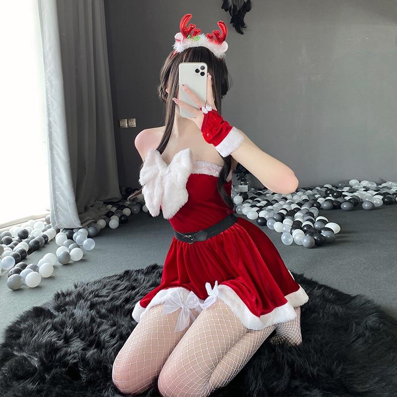 Elk Christmas Costume Female Sexy Cos Costume New Robe Sweet Halloween Costume Suit