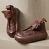 Fashion GKTINOO Retro Sandals 2025 Summer New Round Toe Genuine Leather Comfortable Thick Bottom 6cm Women's Platform Shoes