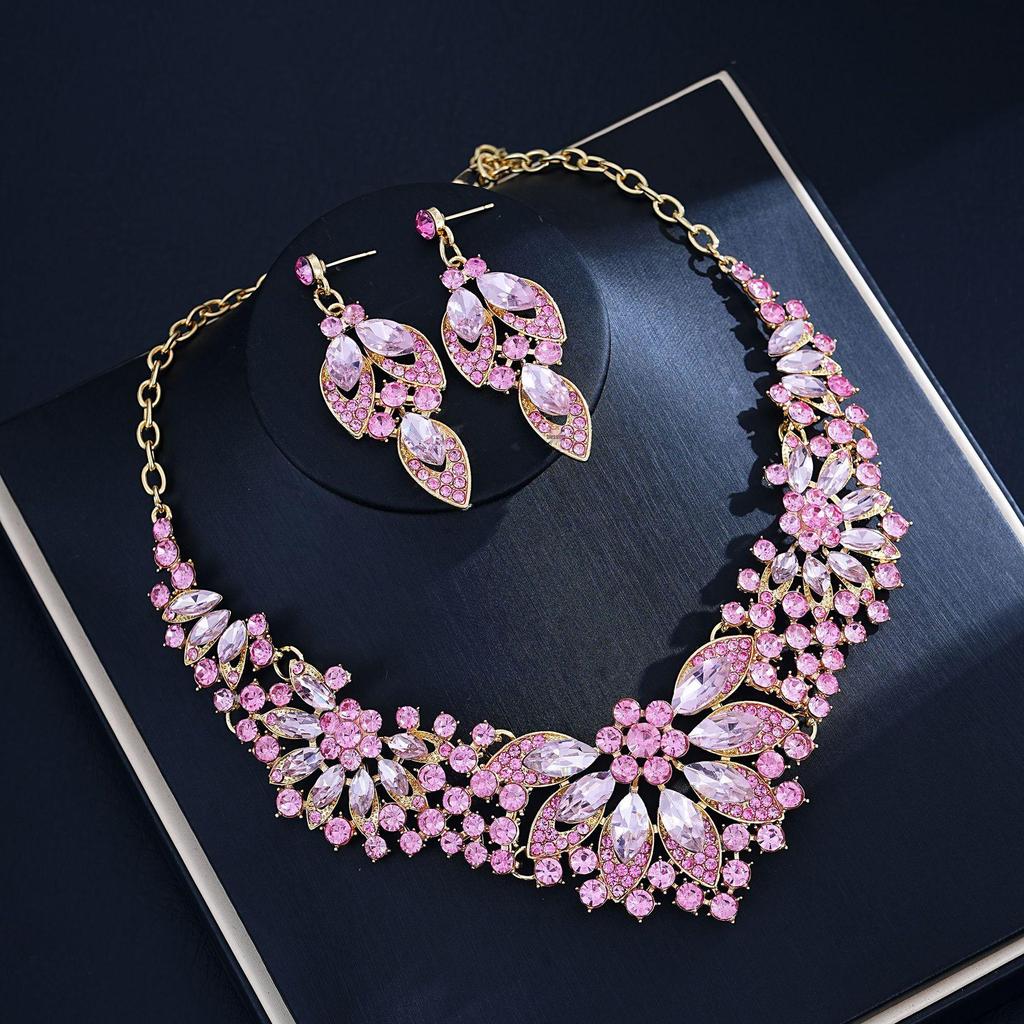 European & American Bridal Jewelry Set - Elegant High-End Fashion Necklace & Accessories