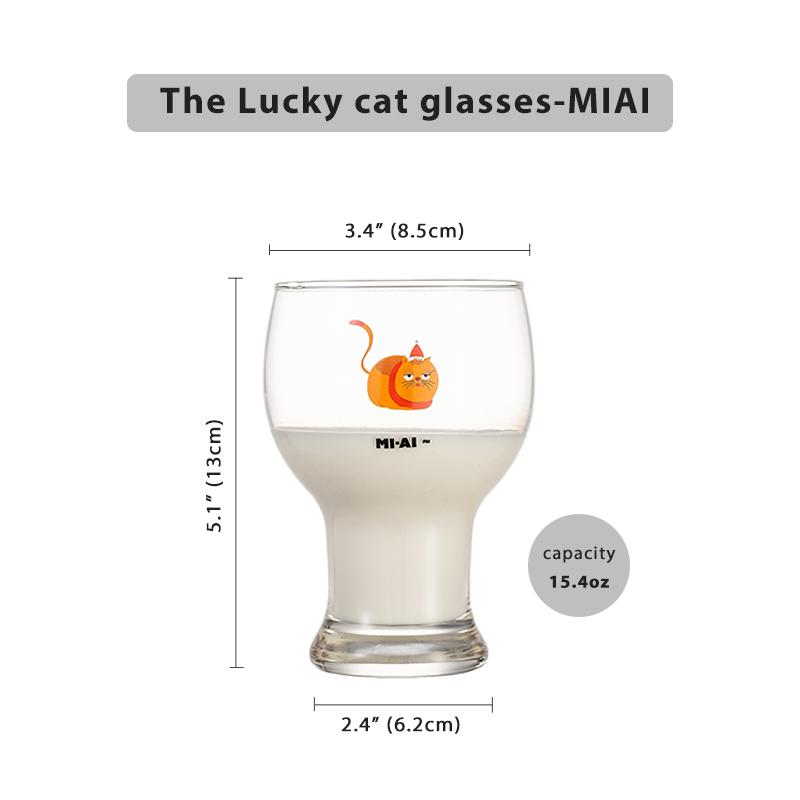 Korean Style Cute Cat Special-shaped Glass Transparent Water Glass Beer Cup Coffee Cup Milk Drinking Mug Juice Barware