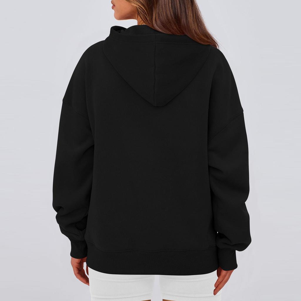 Women's Fashionable And Comfortable Long-Sleeved Solid Color Hoodie