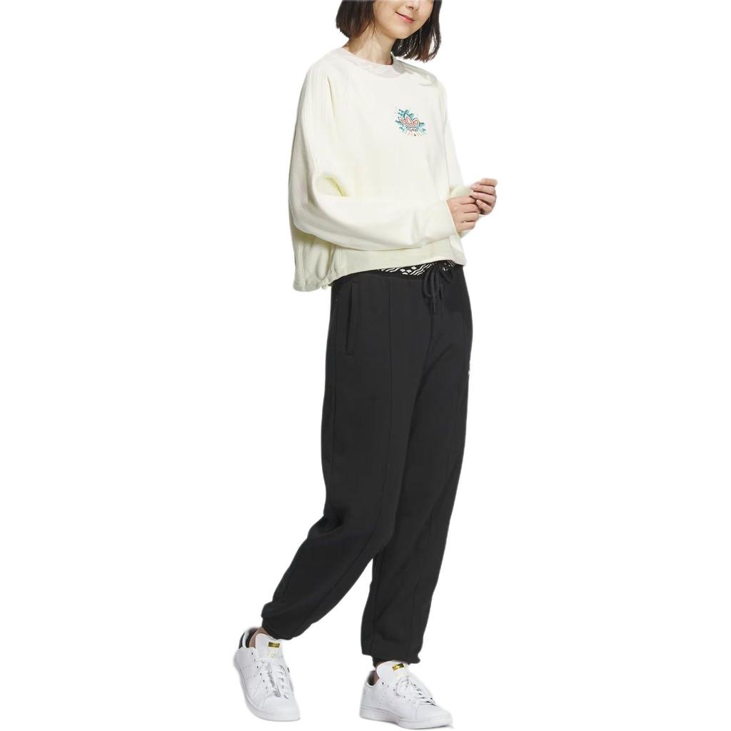 Adidas Originals Classic Three-Stripe Pullover Sweatshirt Women Tops White IX4227