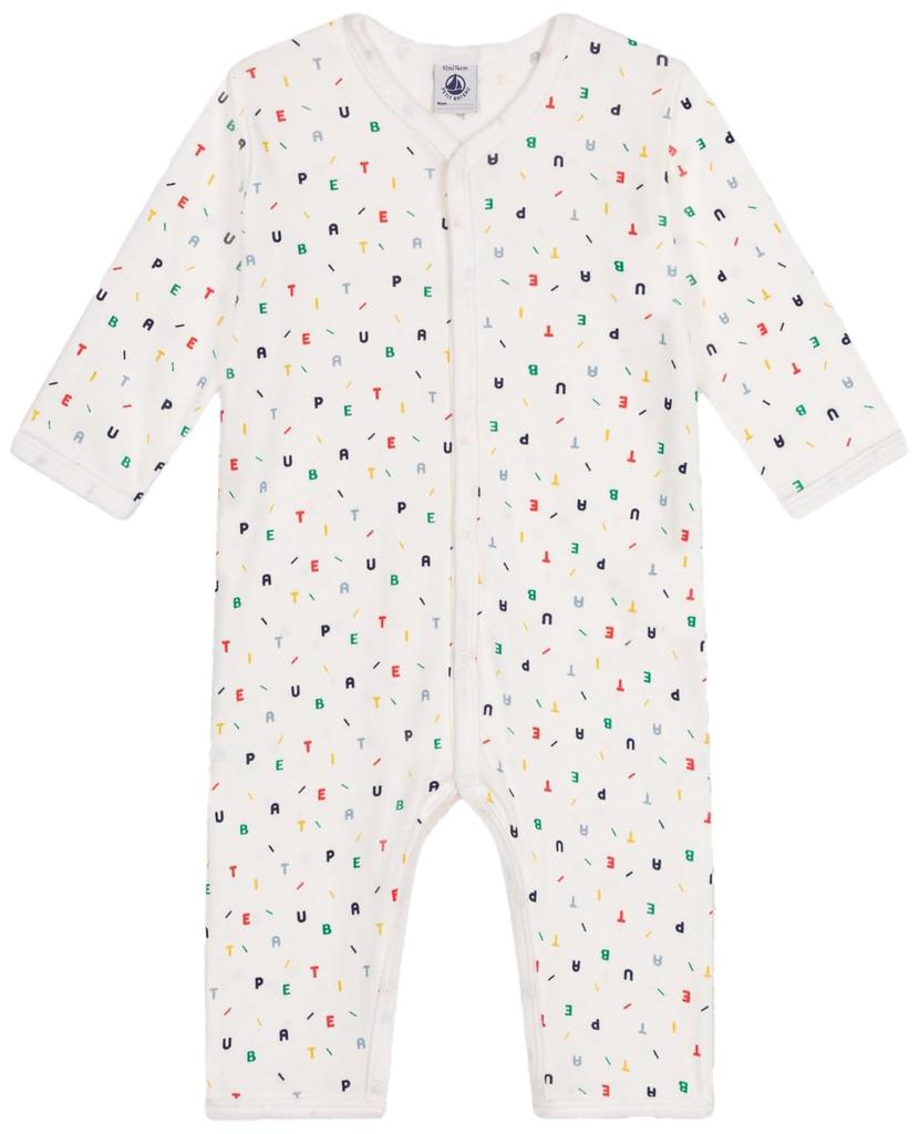 Footless Romper A0BUP 12 months 74cm [Petit Bateau] Off-white/Multicolor