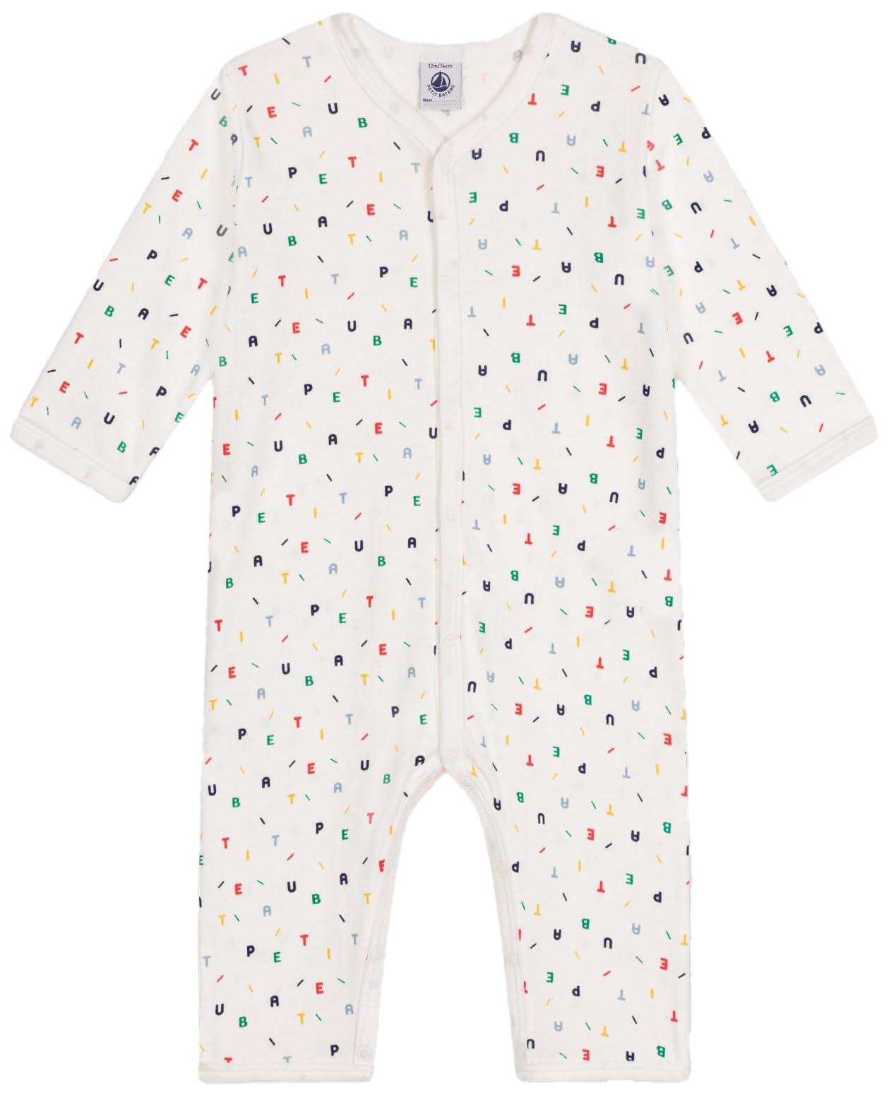 

Комбинезон без ног A0BUP Off Color 12 месяцев 74 см [Petit Bateau] Белый/Мульти