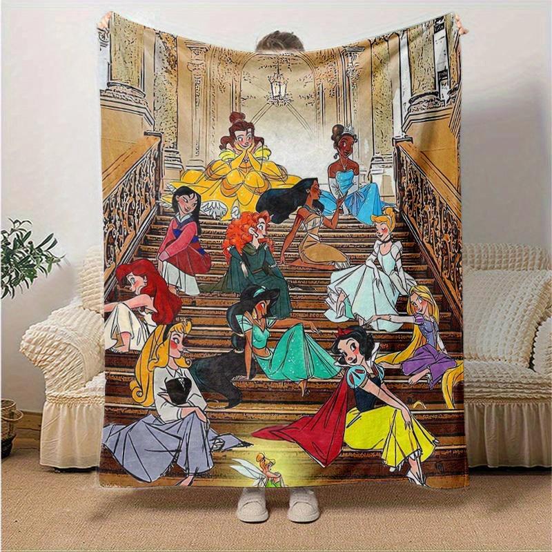 1pc Disney Princesses Throw Blanket Soft & Cozy Flannel Blanket for Home Decor, Couch Cover, Travel