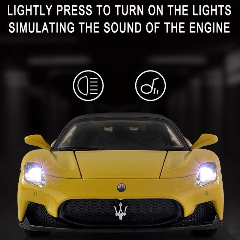 1/32 Diecast Alloy Model Car Miniature Maserati MC20 Supercar Metal Vehicle Ornaments Gifts for Children New Hottoy Red Toy Boys