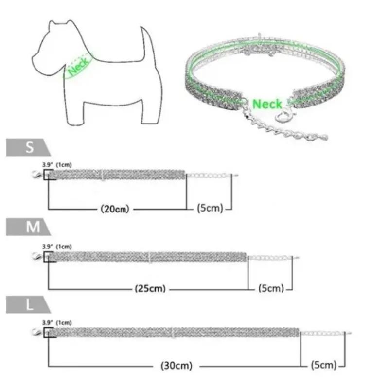 1 Pc Cat Collar Necklace Dog Necklace Pet Accessories Puppy Collar Crystal Cute Pet Collar Dog Accessories Pet Pendant Necklace
