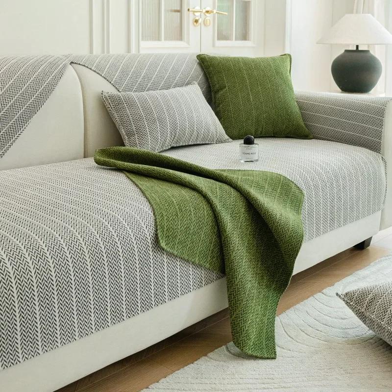 1PC Chenille Sofa Cover Four Seasons Universal Solid Color Couch Coushion Non-slip Pet Dog Cat Sofa Slipcover Living Room Home