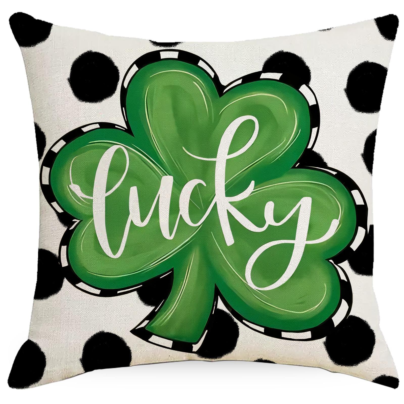 

3rd Leaf Printed Pillowcase St. Patrick s Day Decorative Pillowcase Home Sofa Cushion 45 * 45Cm