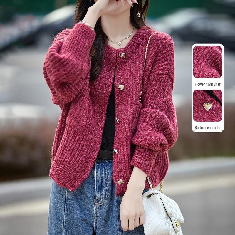 

Demana Women s Loose Fit Chunky Knit Cardigan S