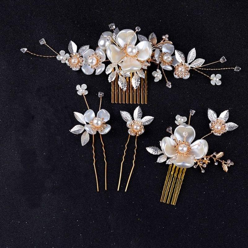 Ethnic Style Hairband Korean Hanbok Stage Performances Hairband Pearls Rhinestones Hair Combs Ornaments for Bridal