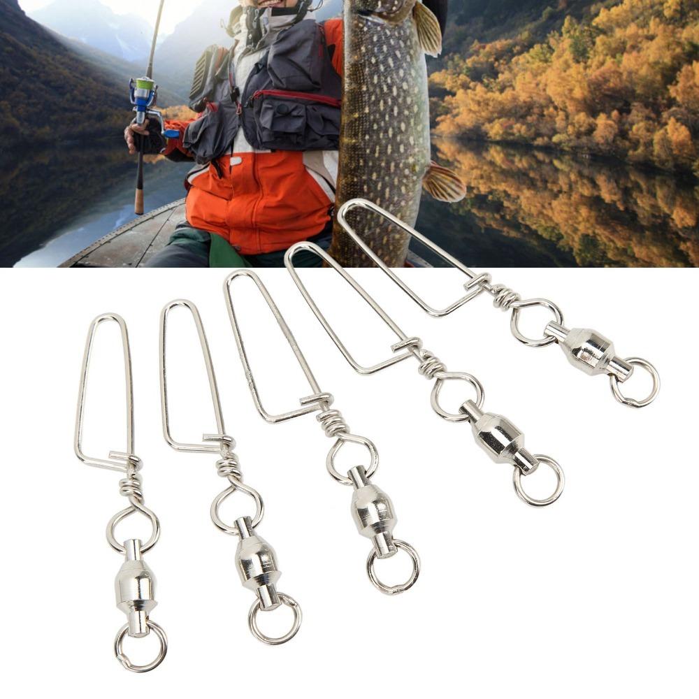 25PCS Stainless Steel Ball Bearing Swivels Rotatable Fishing Swivels Saltwater Fishing
