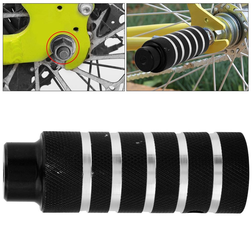 Rower Metal Heavy Duty Foot Stand Kołki Tylne kołki kaskaderskie Podnóżek Akcesoria rowerowe (czarny)