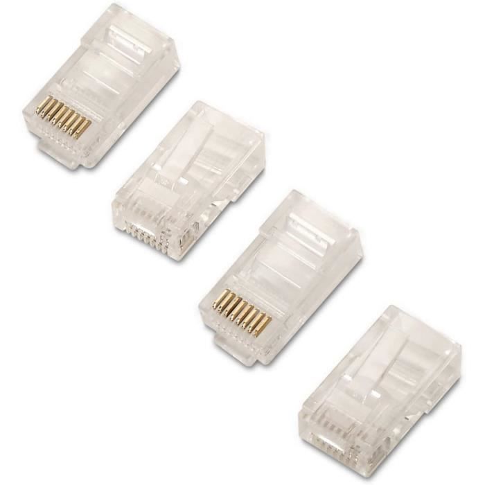 AISENS connecteur de Fils RJ-45 Transparent - Connecteurs de Fils (RJ-45, Transparent, Cat6, U/UTP (UTP), 10 pièce(s),