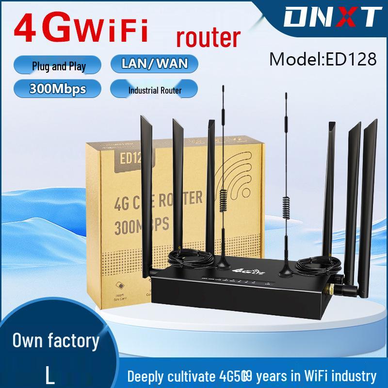 ED128 Industrial-Grade 4G WiFi Router with Detachable Suction Cup Antenna and Enhanced Wall Penetration