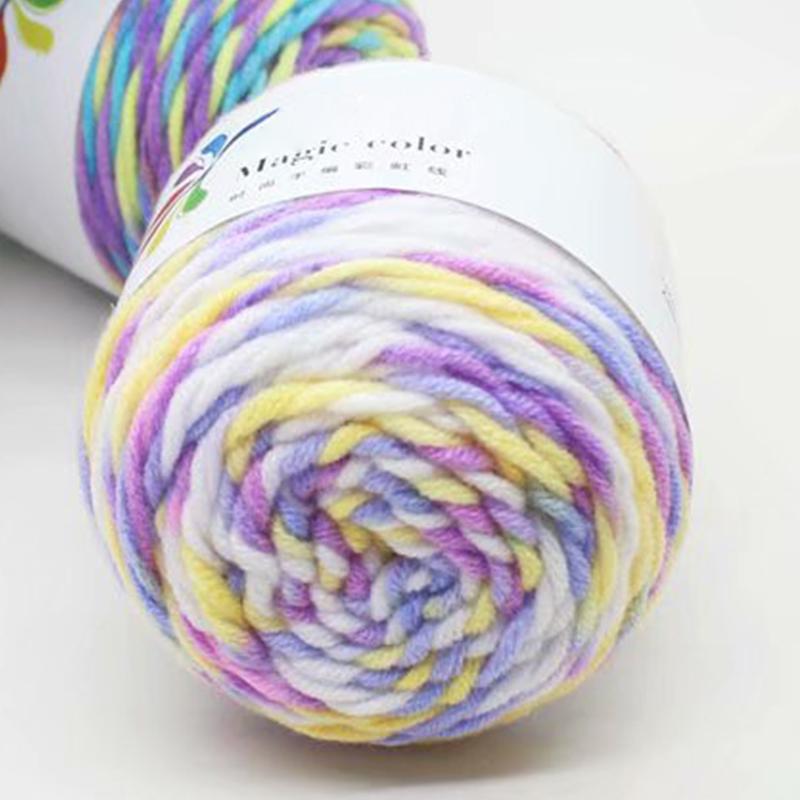 50g/Ball Adult Scarf Colorful Segment Dyeing 8 Strands Cotton Yarn Yarn DIY Hand Knitted
