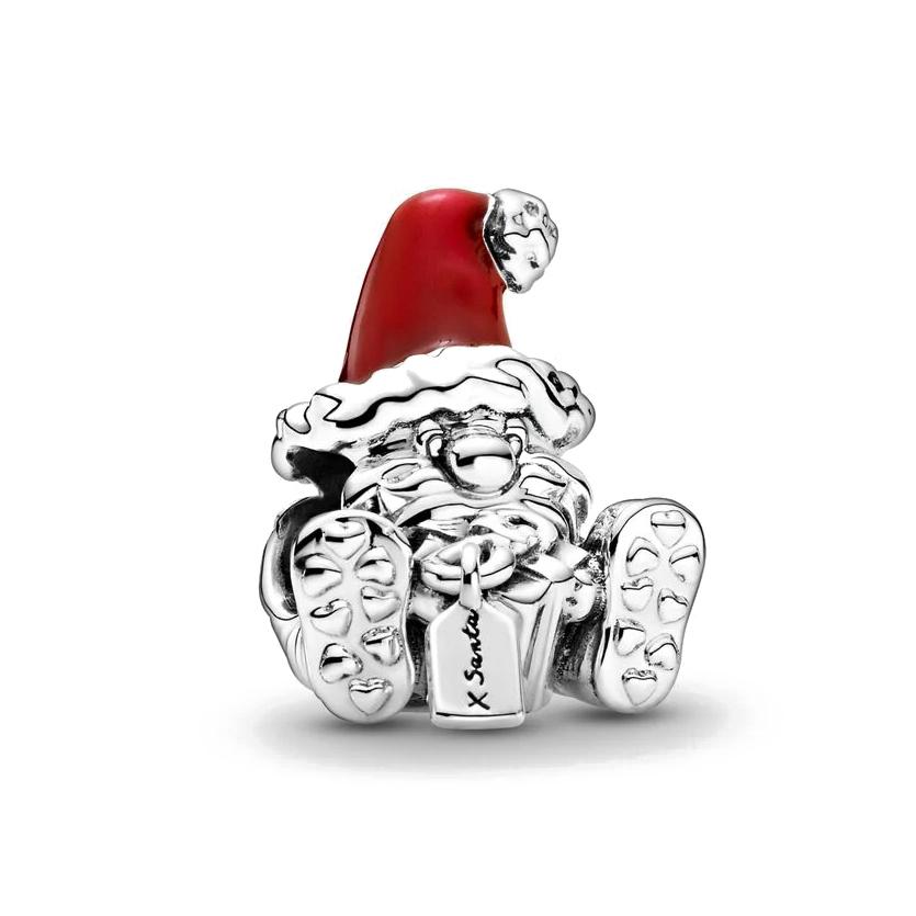 Hot Sale New 925 Sterlling Silver Santa Claus Christmas Tree Elk Socks Charm Pendant Fit Original Bracelets DIY Lady  Jewelry
