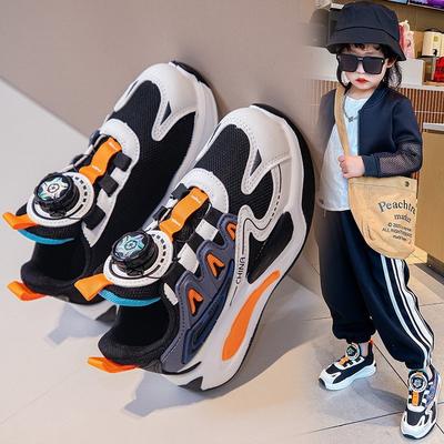 Novos tênis esportivos grandes, médios e pequenos para crianças, sapatos para escola primária, tênis de corrida com sola macia e sola grossa
