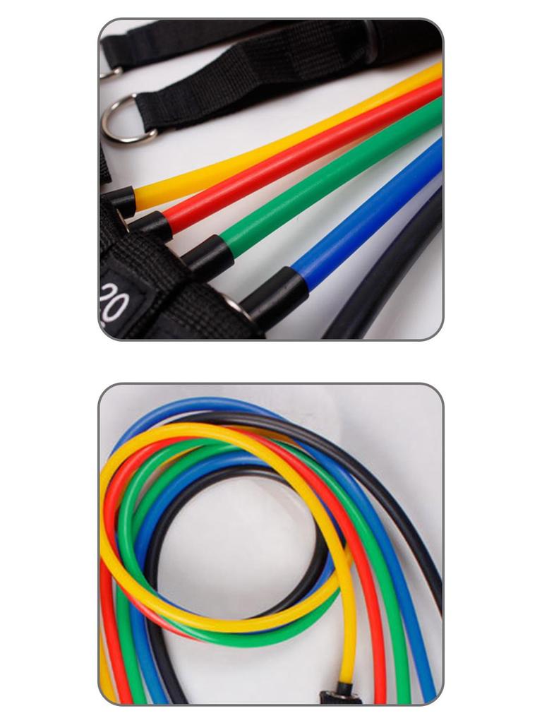 11-Piece Resistance Band Set: Multifunctional Elastic Fitness Ropes (150 Lbs)