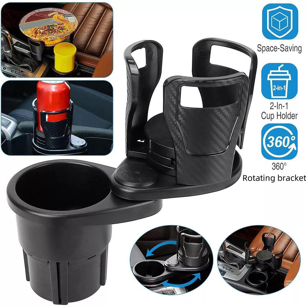 Car Cup Holder Multi Functional Rotating Adjustment Center Console Cup Holder Double Layered Storage Car Beverage Cup Holder