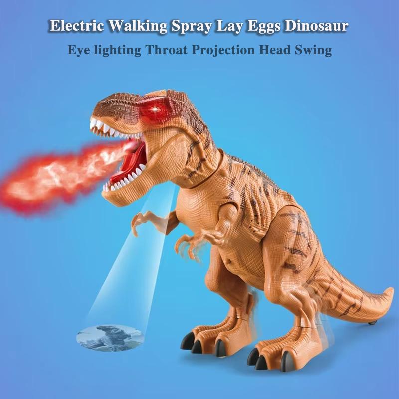Velký elektrický dinosaurus Walking Projection Spray Snášení vajíček s dinosaurem Zvukové efekty Oči se světly Dětská hračka Dinosaurus