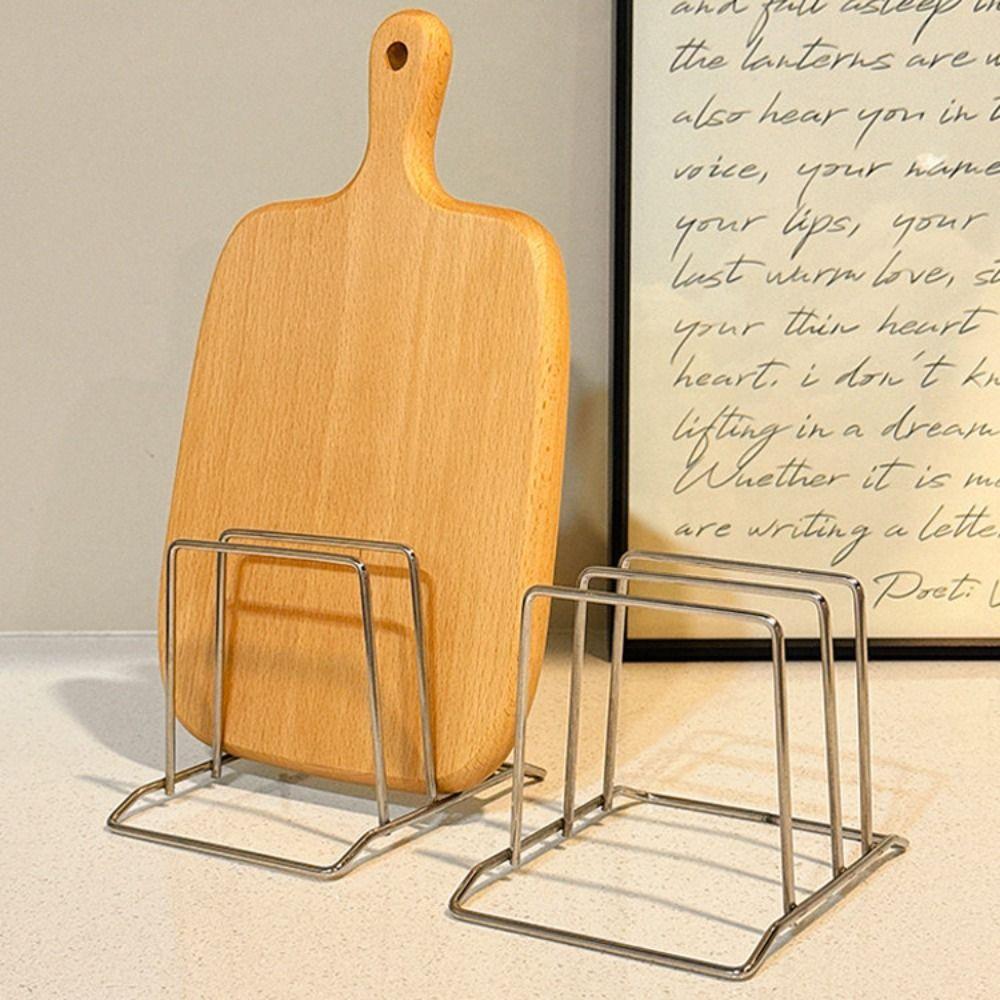 Space Saving Cutting Board Storage Rack Non-Slip Pot Pan Lid Holder  Kitchen Storage