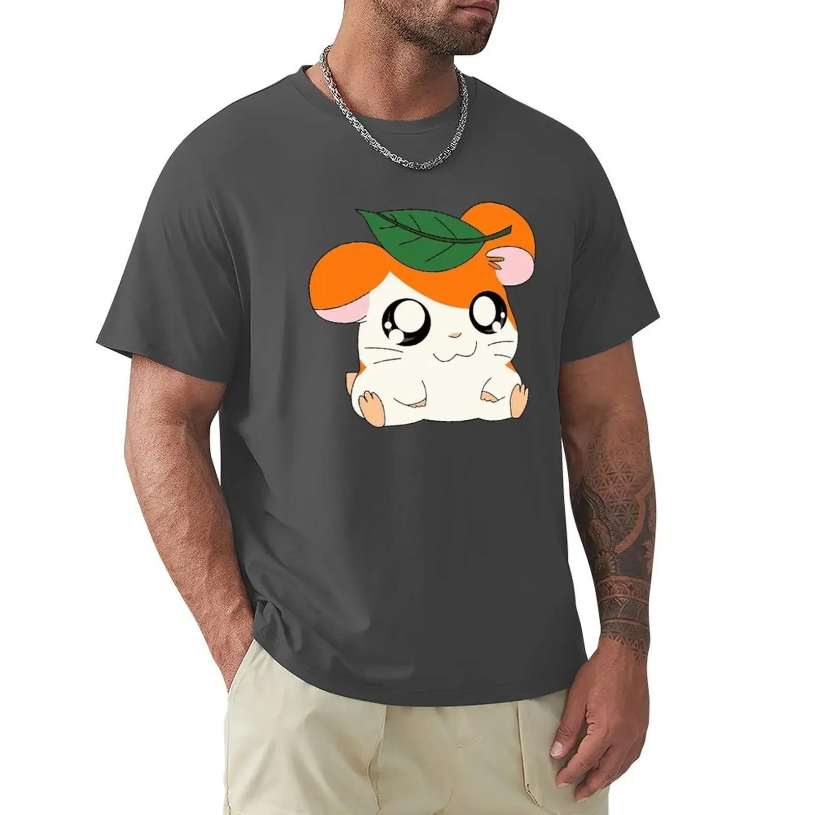 

Hamtaro with Leaf T Shirt Harajuku Short Sleeve T-shirt 100% Cotton Graphics Tshirt Tops XXXL