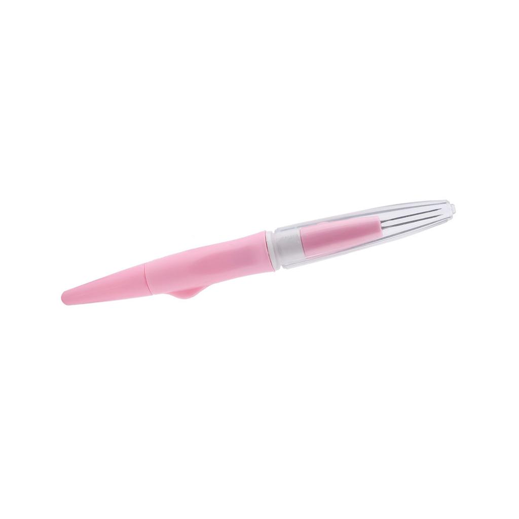 Embroidery Felting Needle Punch Pen with 3 Fine Needles Set Tool for DIY Craft (Pink)
