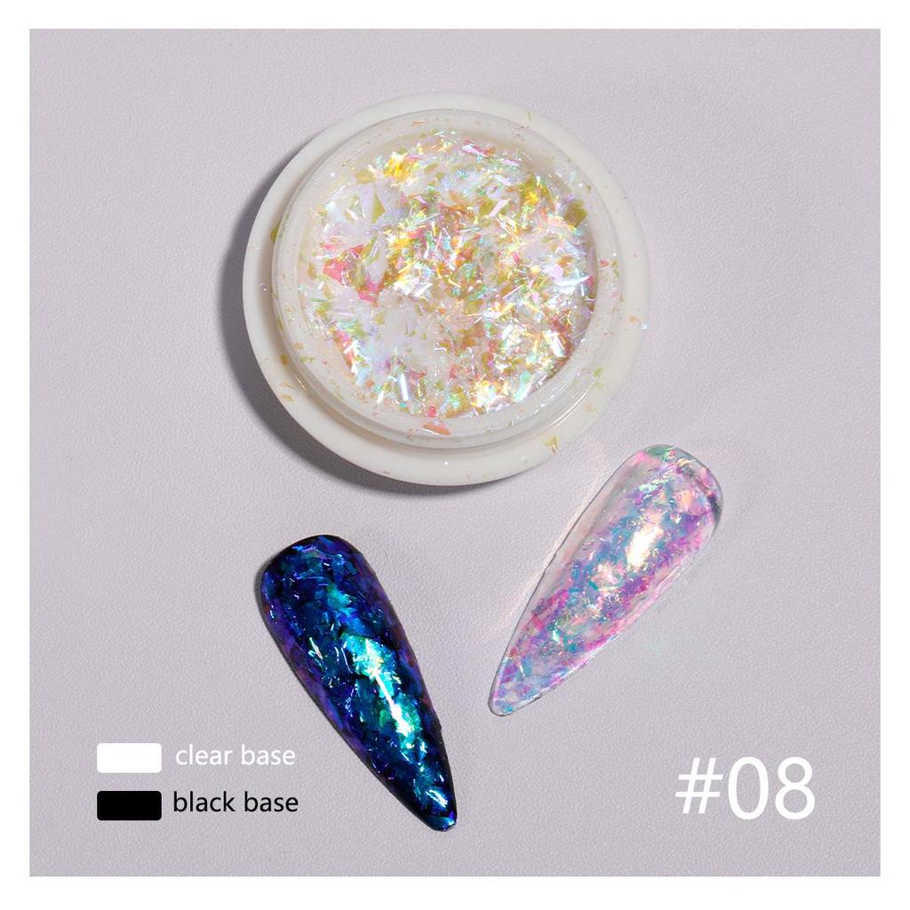 Iridescent Fairy Nail Decoration Sequins - Super Shiny 12 Colors Cloud Brocade Powder Snow Velvet 