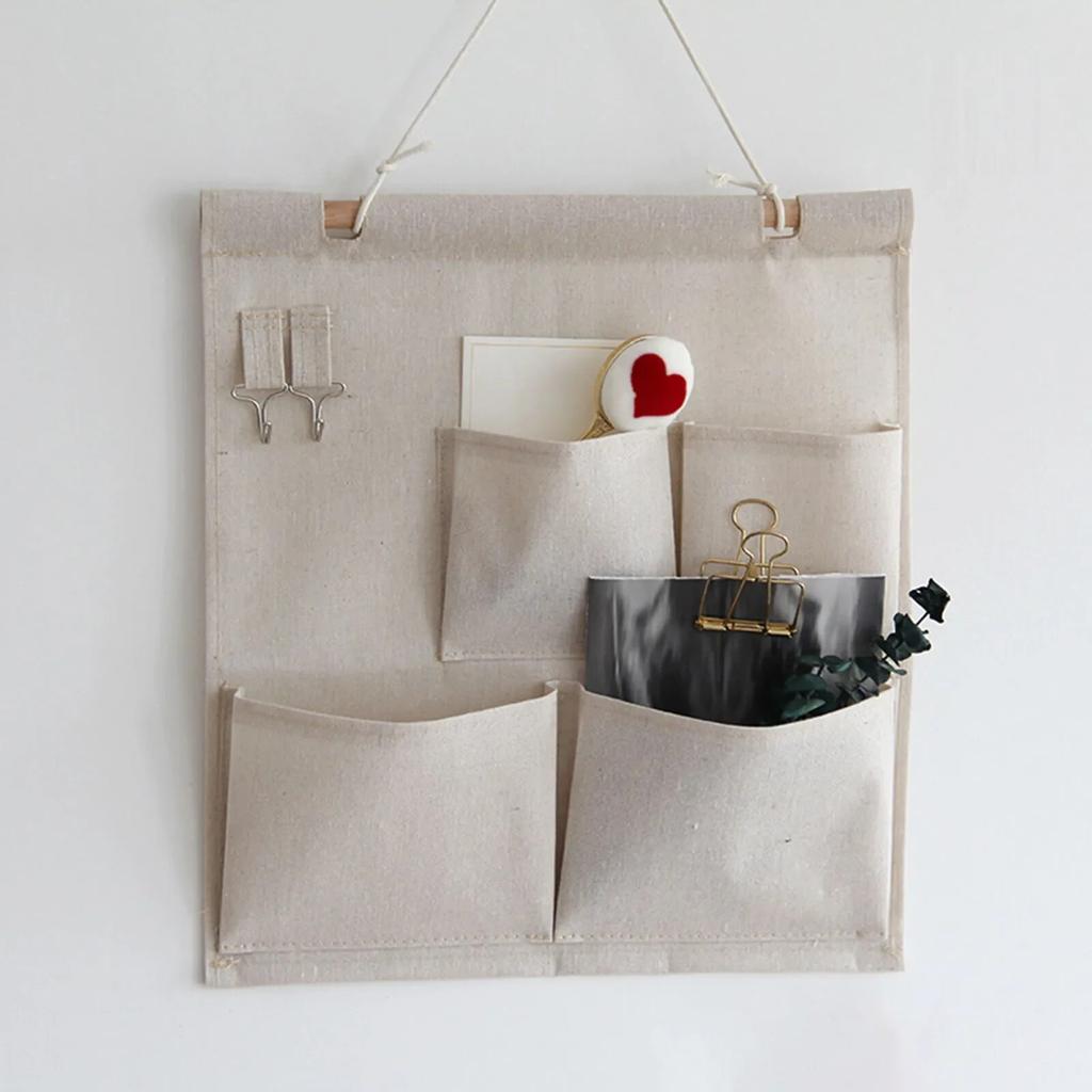 4/7 Pockets Cotton Wall Hanging Storage Bag Multilayer Closet Door Closet Storage Bag Organizer Home Cosmetics Toys