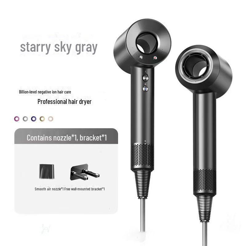 

Бесшумный высокоскоростной фен для волос Leafless с отрицательными ионами - горячий и холодный воздух, бесщеточная технология для домашнего использования CN Plug with Stand - 1.8m Cable