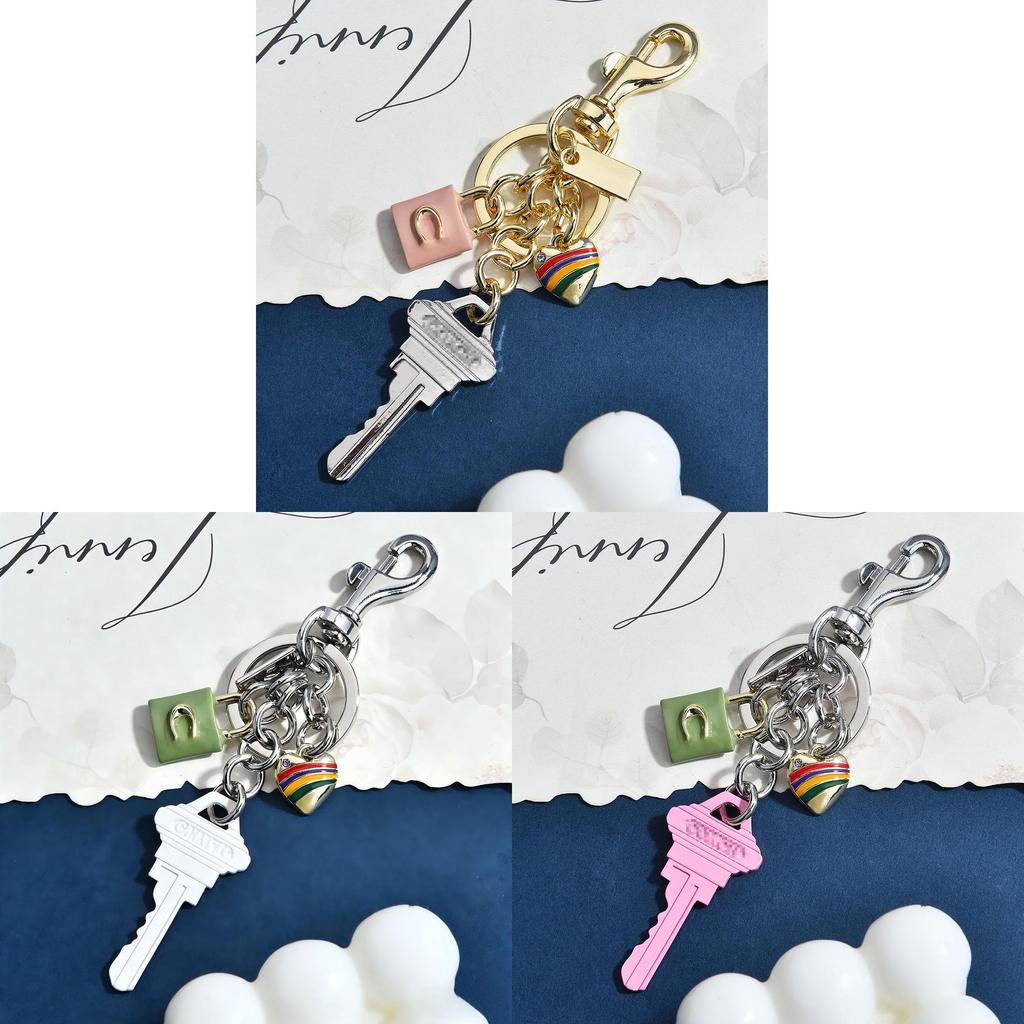 Creative Keychain With Heart Shape Pendant For Fashion Enamel Keyring Gifts For Teens