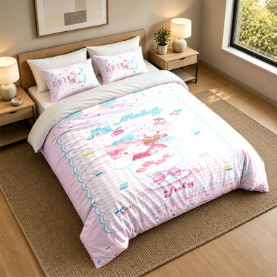 3-teiliges Bettwäsche-SetMy Melody Weiche Bettwäsche und zwei Kissenbezüge Heimschlafzimmer Dekoration