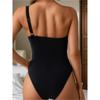 Women's One Piece Swimsuti Sexy Solid Color Black Single Shoulder Backless Bikini Slim Beach Vacation Monokini Swimwear 2024 New